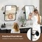 Black Metal Framed Wall Mirror 30x22" with Adjustable Tilt and Safety Film